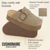 imageCUSHIONAIRE Womens Granola Previous Buckle Issue Fixed Genuine Suede Cork Footbed Platform Clog Comfort Wide Widths AvailableTaupe