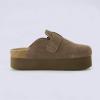 imageCUSHIONAIRE Womens Granola Previous Buckle Issue Fixed Genuine Suede Cork Footbed Platform Clog Comfort Wide Widths AvailableTaupe
