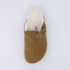 imageCUSHIONAIRE Womens Hana Cork footbed clog with Genuine Leather upper Faux Fur lining and ComfortBrown