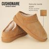 imageCUSHIONAIRE Womens Hilo 2 Premium Suede SlipOn House Slippers  Clog Slippers for Women Memory Foam Faux Shearling Wide Widths AvailableBlack 2