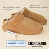 imageCUSHIONAIRE Womens Hilo 2 Premium Suede SlipOn House Slippers  Clog Slippers for Women Memory Foam Faux Shearling Wide Widths AvailableBlack 2