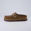 imageCUSHIONAIRE Womens Hobby Genuine Leather Cork Footbed Clog with ComfortBrown