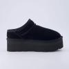 imageCUSHIONAIRE Womens Huggy Genuine Suede Cozy Mule Platform Memory Foam Wide Widths AvailableBlack