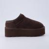 imageCUSHIONAIRE Womens Huggy Genuine Suede Cozy Mule Platform Memory Foam Wide Widths AvailableChocolate