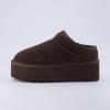 imageCUSHIONAIRE Womens Huggy Genuine Suede Cozy Mule Platform Memory Foam Wide Widths AvailableChocolate
