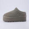 imageCUSHIONAIRE Womens Huggy Genuine Suede Cozy Mule Platform Memory Foam Wide Widths AvailableGrey
