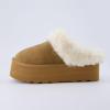 imageCUSHIONAIRE Womens Husky Genuine Suede cozy mule Platform Memory Foam Wide Widths AvailableChestnut Suede