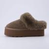 imageCUSHIONAIRE Womens Husky Genuine Suede cozy mule Platform Memory Foam Wide Widths AvailableTaupe Suede
