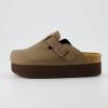 imageCUSHIONAIRE Womens Loom Cork Footbed Platform Clog  Comfortable Vegan Leather Arch Support AllDay Comfort Wide Widths AvailableBrown Nubuck