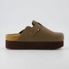 imageCUSHIONAIRE Womens Loom Cork Footbed Platform Clog  Comfortable Vegan Leather Arch Support AllDay Comfort Wide Widths AvailableBrown Nubuck