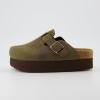 imageCUSHIONAIRE Womens Loom Cork Footbed Platform Clog  Comfortable Vegan Leather Arch Support AllDay Comfort Wide Widths AvailableOlive
