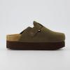 imageCUSHIONAIRE Womens Loom Cork Footbed Platform Clog  Comfortable Vegan Leather Arch Support AllDay Comfort Wide Widths AvailableOlive