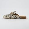 imageCUSHIONAIRE Womens Yates Buckle Slip On Mule Memory Foam Wide Widths AvailablePython Natural