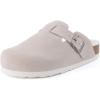 imageCUSHIONAIRE Womens Hana Cork footbed clog with Genuine Leather upper Faux Fur lining and ComfortStone