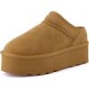 imageCUSHIONAIRE Womens Huggy Genuine Suede Cozy Mule Platform Memory Foam Wide Widths AvailableChestnut