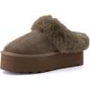 imageCUSHIONAIRE Womens Husky Genuine Suede cozy mule Platform Memory Foam Wide Widths AvailableTaupe Suede