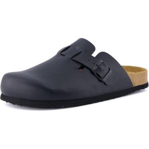 imageCUSHIONAIRE Hana SlipOn Buckle Clog with Cork Footbed Memory Foam Wide Widths AvailableBlack