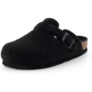 imageCUSHIONAIRE Hana SlipOn Buckle Clog with Cork Footbed Memory Foam Wide Widths AvailableBlack Wool