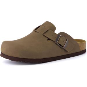 imageCUSHIONAIRE Hana SlipOn Buckle Clog with Cork Footbed Memory Foam Wide Widths AvailableBrown