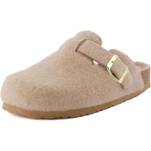 imageCUSHIONAIRE Hana SlipOn Buckle Clog with Cork Footbed Memory Foam Wide Widths AvailableSand Wool