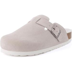 imageCUSHIONAIRE Womens Hana Cork footbed clog with Genuine Leather upper Faux Fur lining and ComfortStone