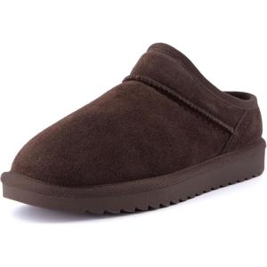 imageCUSHIONAIRE Womens Hilo 2 Premium Suede SlipOn House Slippers  Clog Slippers for Women Memory Foam Faux Shearling Wide Widths AvailableChocolate 2