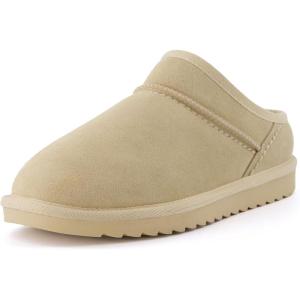 imageCUSHIONAIRE Womens Hilo 2 Premium Suede SlipOn House Slippers  Clog Slippers for Women Memory Foam Faux Shearling Wide Widths AvailableSand 2