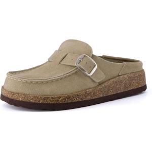 imageCUSHIONAIRE Womens Hobby Genuine Leather Cork Footbed Clog with ComfortTaupe
