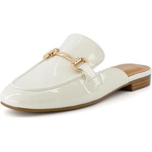 imageCUSHIONAIRE Womens Yates Buckle Slip On Mule Memory Foam Wide Widths AvailableBone Patent