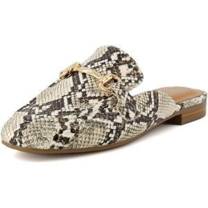 imageCUSHIONAIRE Womens Yates Buckle Slip On Mule Memory Foam Wide Widths AvailablePython Natural