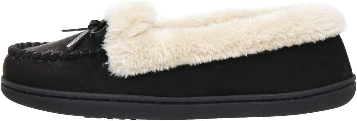 imageCUSHIONAIRE Womens Sierra Moccasin Slipper Memory FoamBlack