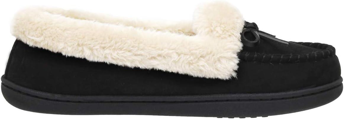 imageCUSHIONAIRE Womens Sierra Moccasin Slipper Memory FoamBlack