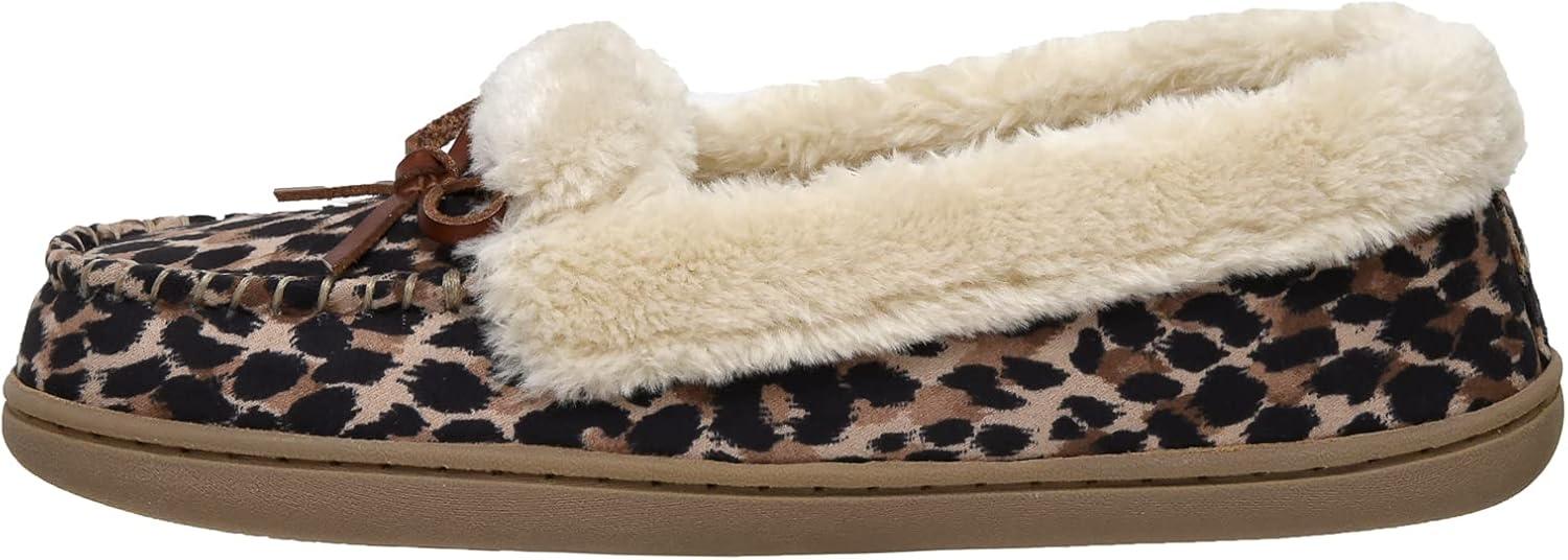 imageCUSHIONAIRE Womens Sierra Moccasin Slipper Memory FoamLeopard