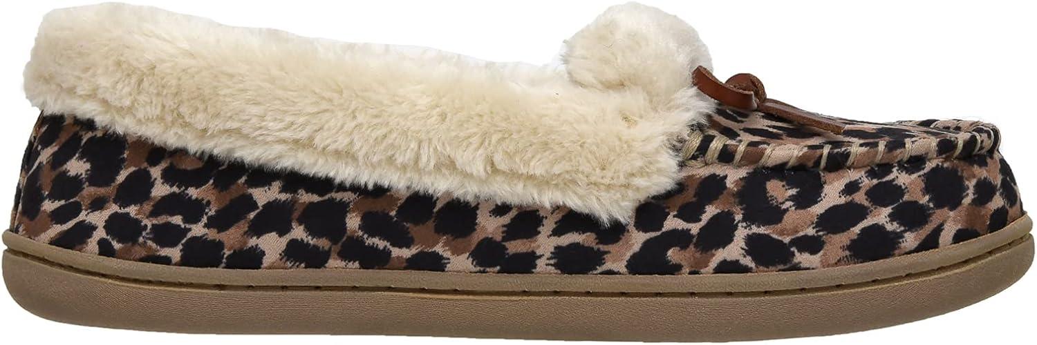imageCUSHIONAIRE Womens Sierra Moccasin Slipper Memory FoamLeopard