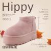 imageCUSHIONAIRE Hippy Womens Platform Ankle Boots  Genuine Suede Faux Fur Lining Cozy Winter SlipOn Design Comfortable Footwear with Wide Widths AvailablePink