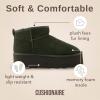 imageCUSHIONAIRE Hippy Womens Platform Ankle Boots  Genuine Suede Faux Fur Lining Cozy Winter SlipOn Design Comfortable Footwear with Wide Widths AvailableGreen