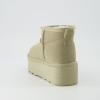 imageCUSHIONAIRE Hippy Womens Platform Ankle Boots  Genuine Suede Faux Fur Lining Cozy Winter SlipOn Design Comfortable Footwear with Wide Widths AvailableKhaki