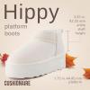 imageCUSHIONAIRE Hippy Womens Platform Ankle Boots  Genuine Suede Faux Fur Lining Cozy Winter SlipOn Design Comfortable Footwear with Wide Widths AvailableOffwhite