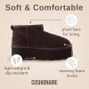 imageCUSHIONAIRE Hippy Womens Platform Ankle Boots  Genuine Suede Faux Fur Lining Cozy Winter SlipOn Design Comfortable Footwear with Wide Widths AvailableChocolate