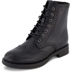 imageCUSHIONAIRE Womens Boyfriend wing tip boot Memory Foam Wide Widths AvailableBlack