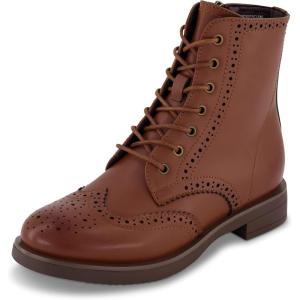 imageCUSHIONAIRE Womens Boyfriend wing tip boot Memory Foam Wide Widths AvailableCognac