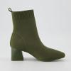 imageCUSHIONAIRE Womens Milo Stretch Ankle Sock Boot  Soft Knit Upper Memory Foam Padding Lightweight 175quot Heel Wide Widths AvailableDark Olive