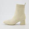 imageCUSHIONAIRE Womens Milo Stretch Ankle Sock Boot  Soft Knit Upper Memory Foam Padding Lightweight 175quot Heel Wide Widths AvailableIvory
