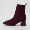 imageCUSHIONAIRE Womens Milo Stretch Ankle Sock Boot  Soft Knit Upper Memory Foam Padding Lightweight 175quot Heel Wide Widths AvailablePlum