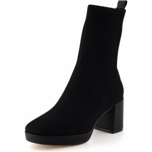imageCUSHIONAIRE Womens Bancroft Stretch platform heel boot Memory Foam Wide Widths AvailableBlack
