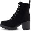 imageCUSHIONAIRE Womens James lace up boot Memory Foam Wide Widths AvailableBlack Faux Suede