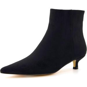 imageCUSHIONAIRE Womens Barbi Kitten Heel Bootie Memory Foam Wide Widths AvailableBlack Microsuede