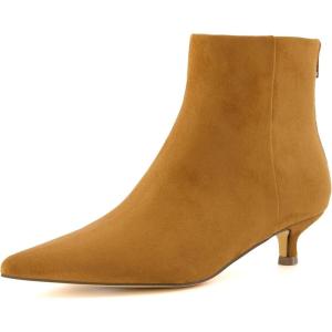 imageCUSHIONAIRE Womens Barbi Kitten Heel Bootie Memory Foam Wide Widths AvailableChestnut Microsuede