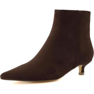 imageCUSHIONAIRE Womens Barbi Kitten Heel Bootie Memory Foam Wide Widths AvailableChocolate Microsuede