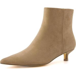 imageCUSHIONAIRE Womens Barbi Kitten Heel Bootie Memory Foam Wide Widths AvailableTaupe Microsuede